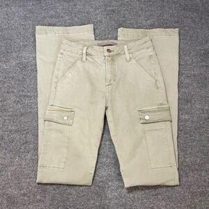 JOE'S‎ JEANS The Frankie Cargo Pants Women's Flare Olive Denim Khaki Size 26